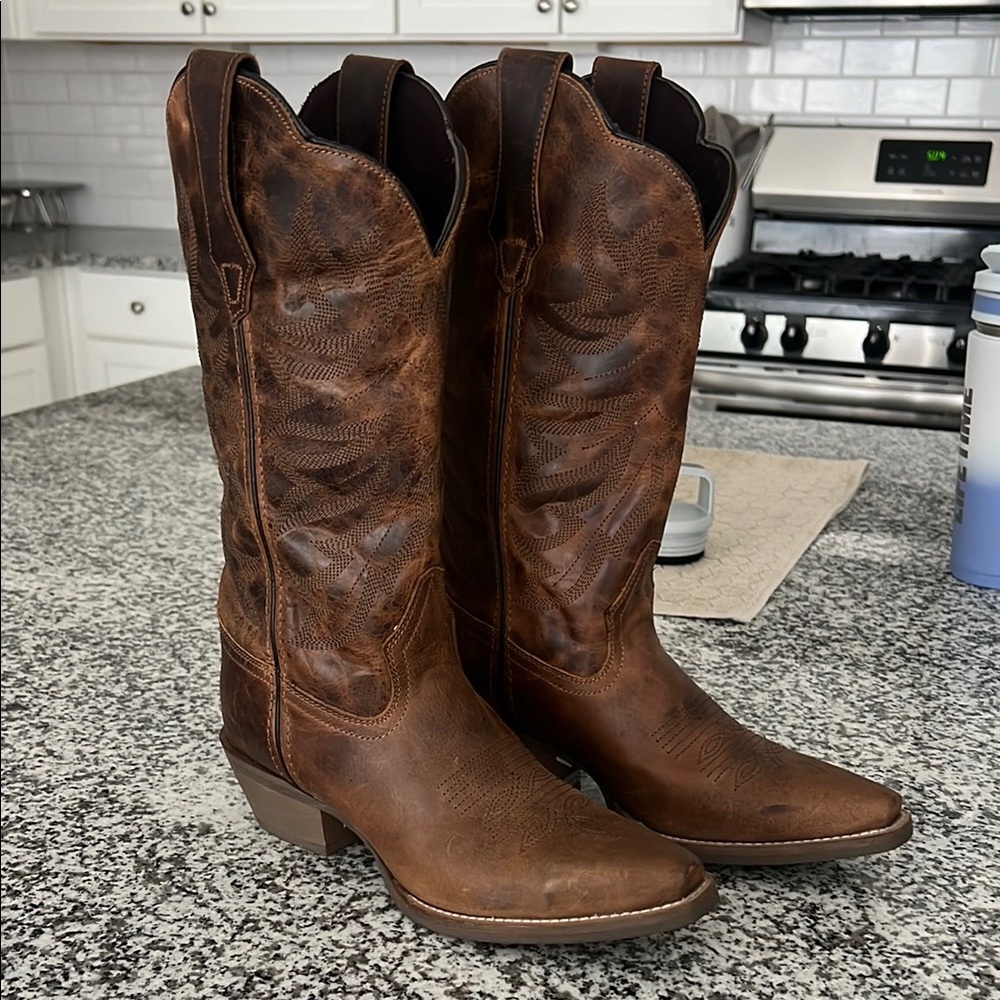 Abilene Boot Co. Rustic Brown Leather Boots